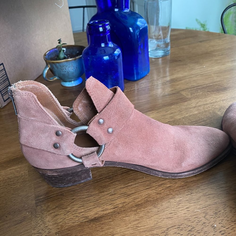 Frye suede harness ankle boots  size 9
